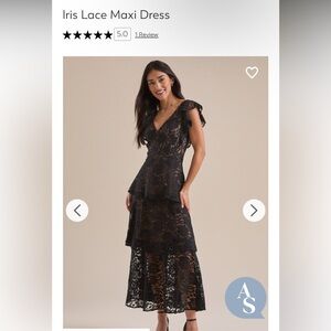 Altar'd State Black Iris Lace Maxi Dress - Medium